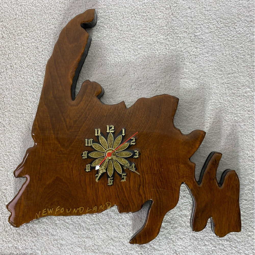 Vintage Handmade Wooden Newfoundland Wall Clock
